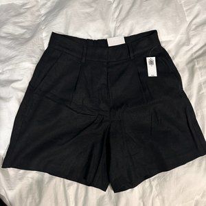 Old Navy black linen shorts extra high rise size 8
